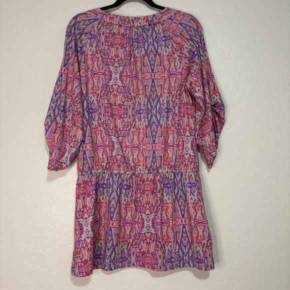 Nanette Lepore Swim Pink Solana Printed Jersey Tunic V-Neck Coverup Size S - Picture 12 of 13